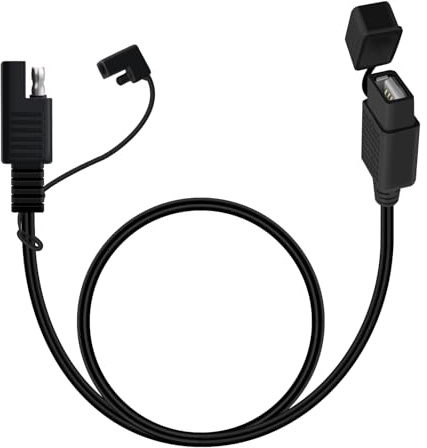 HuaLiSiJi SAE to USB Cable 18AWG 5V 2.1 A Waterproof Motorcycle USB Charge kit Kit SAE to Adapter Cable for Phone, Tablet, GPS Charger (Typ A Port 1, 1 m)