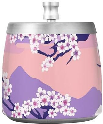 Cendrier de voyage de style japonais lavande avec couvercle pour la maison, la voiture, le bureau, cendrier extérieur antidérapant mignon ou décoration de jardin
