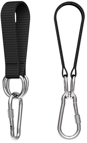 2 Stück Hängematte Befestigung, Swing Hanging Kit Befestigung Schaukel Aufhängung mit 2 Karabinern und 2D-Ringen, Tragbares Befestigung Kit für Baumschaukel Hängesessel für Schaukel Aufhängung