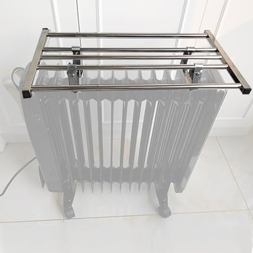 WANGCEPLSD Tendedero Universal para Radiador de Aceite, Estendal de Acero Inoxidable, con Soporte en U, Amplía el Uso de Su Calentador de Aceite(50 * 28cm/20 * 11in)