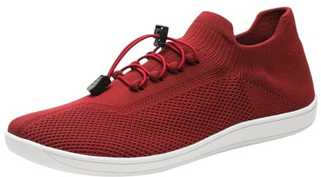 Unisex sneakers med skosnören, promenadskor, joggingskor, platta låga sneakers, ventilerande sommarskor, vita sportskor, breda fötter, löparskor, fritidsskor för kvinnor och män, vin, 40 EU