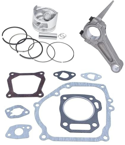 Risveglio Kit completo de montaje de pistón que incluye anillos de pasador de biela y juego de juntas de 6,5 HP para reparación de motor, color plateado