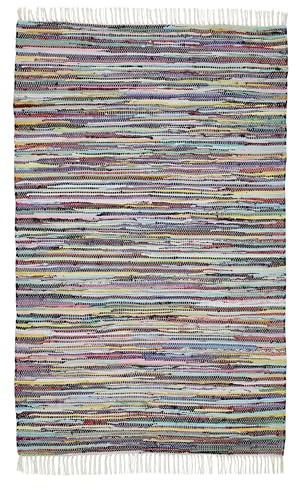 andiamo Fleckerlteppich Multi, Flickenteppich, 100% Baumwolle, 200 x 300 cm | handgewebt aus Baumwollresten, nur Handwäsche (max. 30 °C), Teppich, Läufer für Wohnzimmer, Flur & Küche