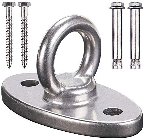 SELEWARE Innovador 450KG Capacidad SUS304 de Acero Inoxidable Heavy Duty Anclaje de Techo, Soporte de Montaje en Pared para Correas de suspensión, Anillos de Gimnasia, Columpios y Hamaca de Yoga