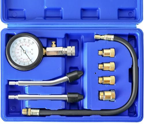 DASBET Petrol Gas Engine Cylinder Compression Tester 0-300 PSI Fuel Cylinder Pressure Gauge for Petrol Gas Engine Automotive Tool Gauge for Cars Motorcycles