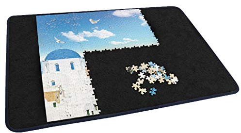 Becko Jigsaw Puzzle Board Portable Puzzle Mat for Puzzle Storage Puzzle Saver, Non-Slip Surface, Up to 1000 Pieces (Black)