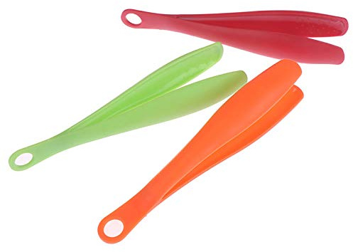Lot de 3 pinces de cuisine en plastique résistant à la chaleur pour cuisine, buffet, barbecue, glace, frire et salade