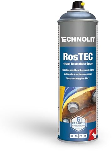 TECHNOLIT RosTEC 4-Fach Rostschutz Spray 500 ml | RAL 7016 Anthrazitgrau | 4-in-1 Grundierung, Füller & Decklack | Korrosionsschutz für Eisen, Stahl & Alu | Staubtrocken nach 10 Min. | UV-beständig