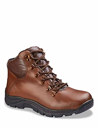 Pegasus Men's Leather Waterproof Wide Fit Lace Hiker Boot