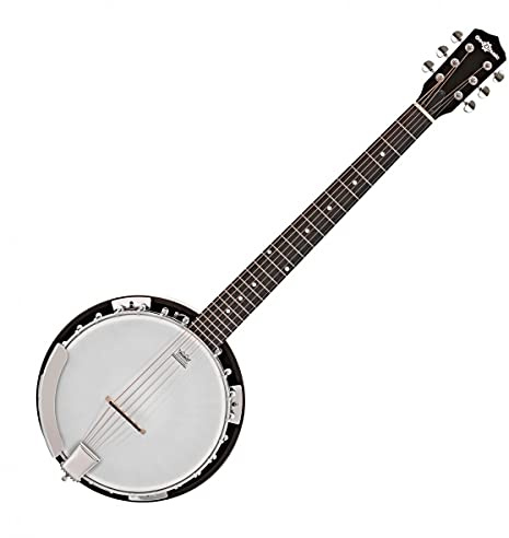 Gear4music Gitarrenbanjo - 6-saitiger geschlossener Mahagoni-Boden
