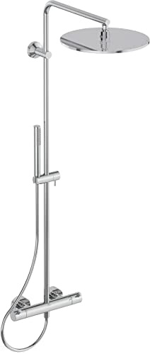 Ideal Standard Ceratherm T125 Duschsystem, Wassersparende Regenbrause mit 1-Funktionshandbrause und Verbrühschutz (CoolBody), Brauseschlauch 1750 mm – Chrom (304x586x1191 mm)