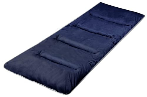 LITA XL Cot Pads for Camping, Soft Comfortable Cotton Thick Outdoor Sleeping Cot Mattress Pad 72x26, Navy Blue (Only Pad)