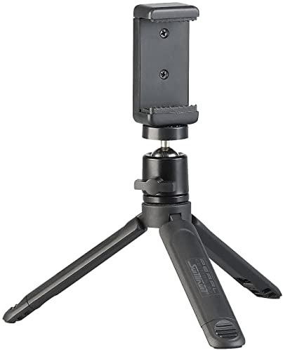 Somikon Smartphone Ständer: Mini-Dreibein-Stativ aus Alu, Kugelkopf, Smartphone-Halterung, 15,5 cm (Handystative, Foto Stativ, Photo)