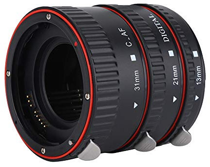 lyrlody Macro Estensione dell'obiettivo Adattatore Tube Rings Set, Anelli Adattatori Obiettivo Tubo di Prolunga Macro Messa a Fuoco Automatica, per Fotocamere con Innesto EF