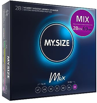 My.Size Mix Condones, tamaño 7, 69 mm, paquete de ventaja, contenido de 28 unidades