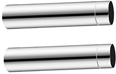 HEIBTENY Rauchrohr, Edelstahl, Ofenrohr, Kamin, Zelt, Ofen, Kaminrohre, Zubehör für Holzbrenner, Kamin, Warmwasserbereiter, Camping (40 cm lang, 60 mm Durchmesser), 2 Stück