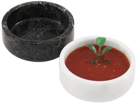 Radicaln Marble Sauce Cups Black & White Handmade Small Dipping Bowls for Dishes - Ideal Serving Bowl, Sauce Holder for Car & Salad Dressing Container - Meal Prep Containers Reusable