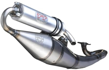 Auspuffanlage komplett HAND MADE TT mit Zulassung, Aluminium kompatibel mit Peugeot Ludix 50 2 One/One/Trend Bj. 2004-2012 / New Vivacity Bj. 2008-2012