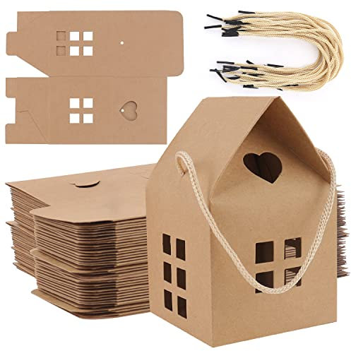 Geschenkboxen Kraftpapier Süßigkeitskästen Süßigkeiten Boxen 26Stk Kuchen Karton FüR Diy Geschenk Hochzeit Party Geburtstags Box GebäCk（8x8x7.5cm）