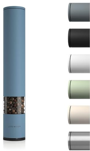LARS NYSØM Salt Pepper Mill Manual with Adjustable Ceramic Grinder from coarse to fine I Design Spice Mill (Stone Blue)