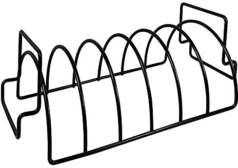 zeitzone Spare Ribs Halter Grillen Antihaft Metall schwarz Rippchenhalter Bratenkorb BBQ