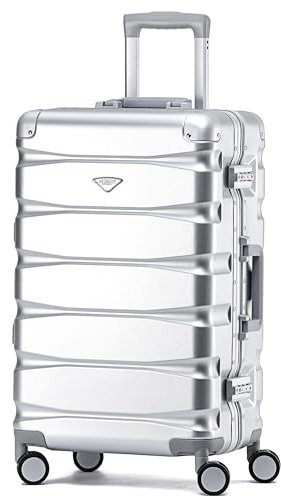 Flight Knight Premium Travel Suitcase - 8 Spinner Wheels - Built-in Side Lock Lightweight Aluminium Frame, ABS Hard Shell Carry on Check In Luggage Highly Durable - Approved for Over 100 Airlines