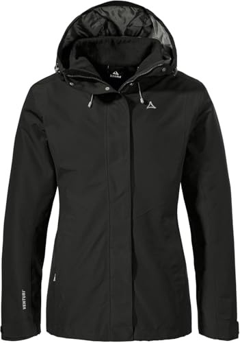 Schöffel Damen 3in1 Jacket Style Okere WMS, wasserdichte, atmungsaktive Outdoorjacke mit herausnehmbarer Fleecejacke, black, 44