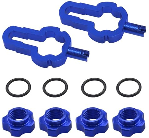 eMagTech 4PCS Blaue Mountainbike Umwandlungsmutter Fahrradventil-Umwandlungsmutter Fahrradventilmutter Set Aluminiumlegierung Umwandlungsmutter für Mountainbike-Straßenzubehör