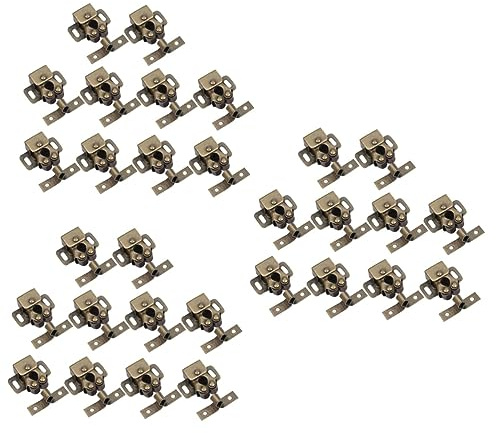 HEMOTON 30 Pcs Kitchen Drawer Push Catch Steel Door Cabinets Push to Open Door Nylon Glass Bits Out Cabinet Hardware Cerradura De Door Lock Barometer Patina Two Wheels Cabinet Lock