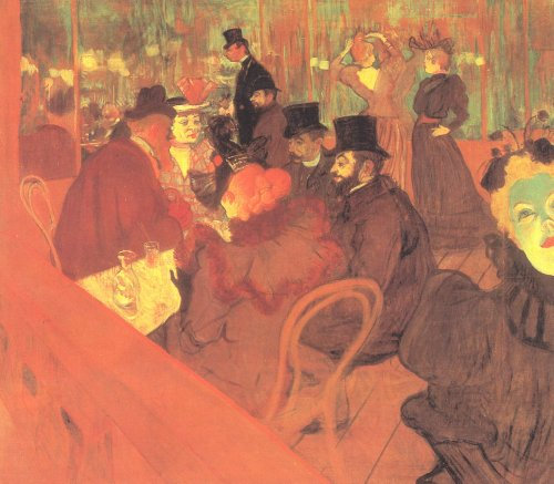 Malen-nach-Zahlen-Set für Anfänger Henri Lautrec „Das Promenoir Das Moulin Rouge“ Ölgemälde auf Leinwand zum Selbermachen mit Pinseln Acrylpigment
