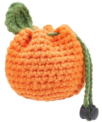 NBEADS Borse con Coulisse all'uncinetto, Portafoglio Piccolo Donna Portamonete Piccolo di Agrume Mini Portafoglio Mini Borsa in Cotone Intrecciato a Mano, 7.75x8.05cm