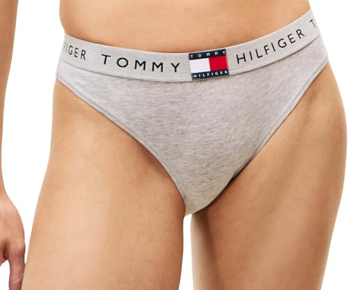 Tommy Hilfiger Slip Bikini Femme Classic avec Ceinture Emblématique, Gris (Light Grey Heather), S