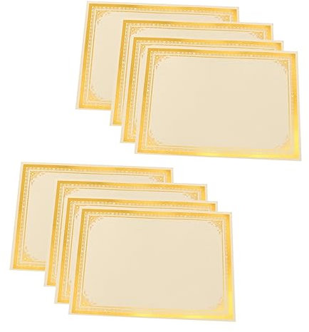 VILLFUL 8blätter Zertifikatpapier Mit Prägeffekt Blanko Urkundenpapier Für Auszeichnungen Diplom Abschlussfeiern Premiumpapier Mit Goldfolienveredelten Rändern