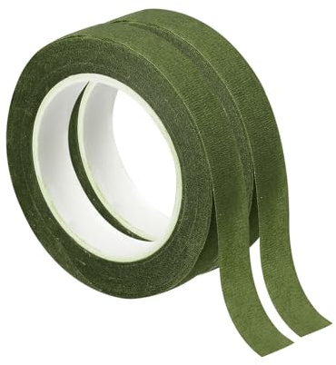 PATIKIL Blumenband 1/2 x 30 Yard / 12mm x 27m, 2er Pack Blumenwickel Klebeband für Blumenstrauß Stielumwicklung, Grasgrün
