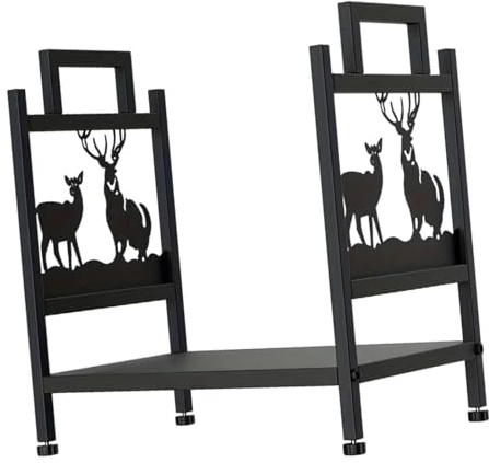 Milageto Portalegna in Metallo per Legna da, Supporto Decorativo per in Metallo, portalegna Rustico per Legna da,