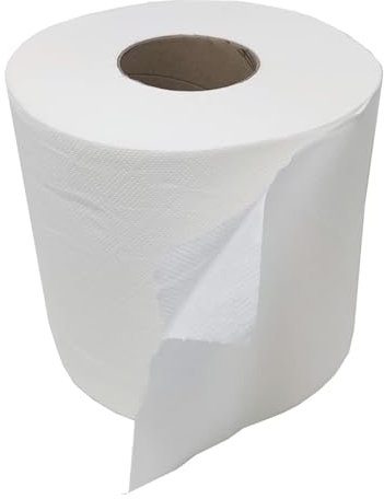 6 Rollos Papel Secamanos Profesional Tipo Mecha, Doble Capa, Color Blanco - Bobina Industrial Para Cocinas y Toallas Zigzag