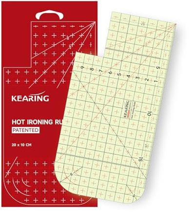 KEARING 20x10cm Metric Hot Hem Ruler - 2R 3R Muti-Seam Ironing Tool