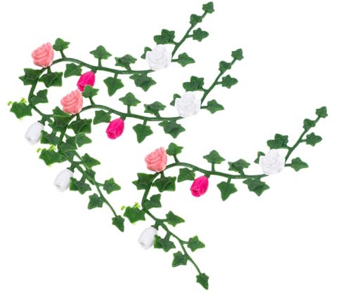 CIYODO Blumenranke Für Puppenhäuser Miniatur-Accessoire – PVC-Material Lebensechte Miniatur-Blumenranke