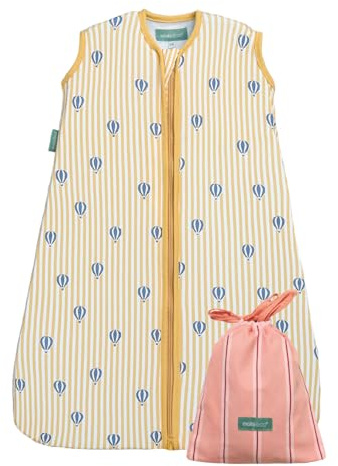 molis&co - Saco de Dormir para bebé 0.5 TOG - 85 cm (6-18 Meses) - Saco Dormir Bebe Verano sin Mangas - Saco de Dormir Bebe para Niños Niñas (Unisex) - 100% Algodón (Certificado Oeko-Tex) - Balloons
