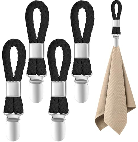 Pinzas para Toallas,4 Piezas Clips para Paños de Cocina,Ganchos Perchas para Toallas de Té Clips para Colgar Toallas Adecuado para Colgar Toallas para Colgar Toallas,Paños de Cocina