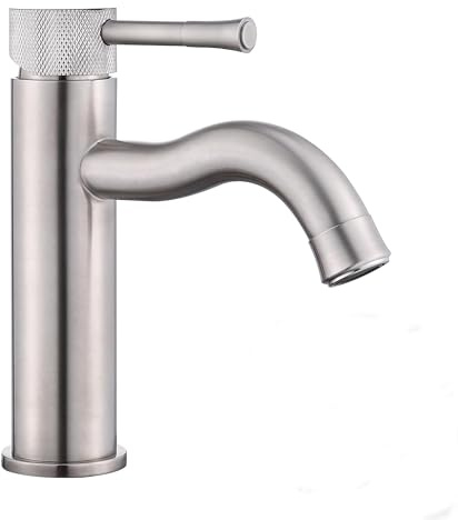 TRYSEA Armatur Badezimmer aus Gebürstetes Nickel mit Verlängerung,Strahlregler,Waschtisch Waschtisch,Wasserhähne für Badezimmer Waschtische,Bauernhaus und Wohnmobil