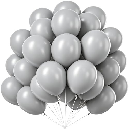 Luftballons Grau,100 Stück Grau Ballons,10 Zoll Latex Luftballons Geburtstag,Luftballon Partydeko Geburtstags Hochzeits Festival Jahrestag Deko