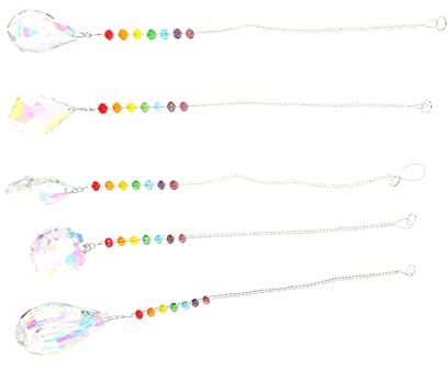 Milisten 5 Piezas Colgante De Cristal De Colores Colgante DIY De Cristal para Ventana Adorno para Decoración del Hogar