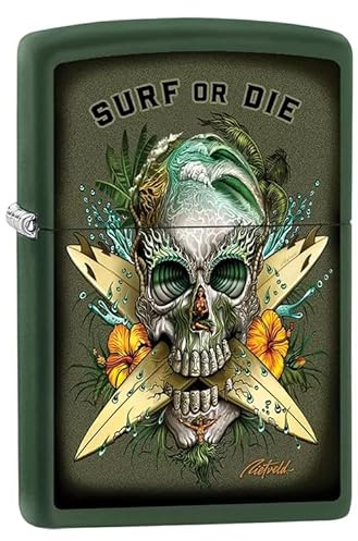 Zippo Briquet tempête Rietveld, vert mat, image couleur, rechargeable, réutilisable, design coupe-vent, boîte cadeau, fabriqué aux États-Unis