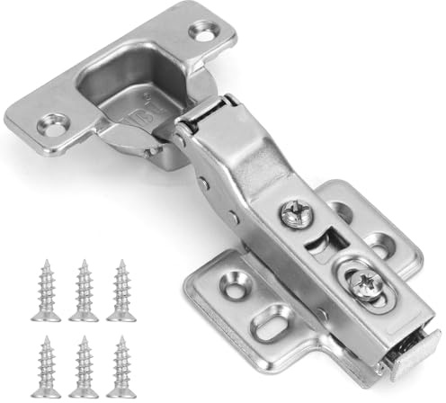 HBL' 10Pcs Cabinet Hinges Soft Close 110° Half Overlay Clip-on Hinges | 35MM Kitchen Cupboard Hinges for Kitchen Cabinet, Cupboard and Wardrobe, Easy Installation