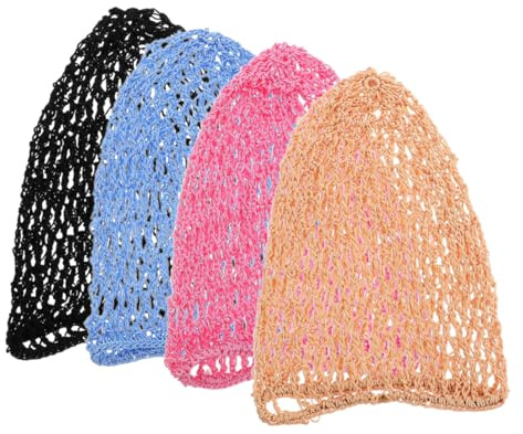 4 Stück-pack Gehäkeltes Haarnetz aus Polyester für Damen