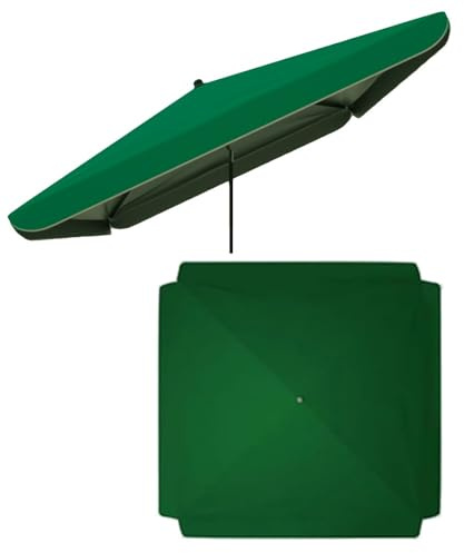 Quadratischer Terrassenschirm, Ersatzdach, wasserdicht, UV-Schutz, Stoffabdeckung, Marktschirm, Ersatzteile, Grün, 250 x 250 cm, 300 x 300 cm