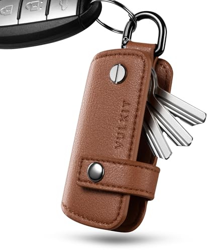 VULKIT Key Organizer Premium Leather Keychain Compact Design Everyday Carry Accessories