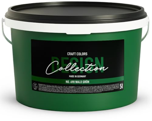 Craft Colors® Peinture murale de qualité supérieure - Finition mate - Fabriquée en Allemagne - Collection Design n° 690 - Vert forêt (2,5 Litres)