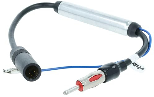 vhbw Antennenadapter von DIN (m) auf DIN (f) für Fahrzeugen | Antennenverstärker für Phantomeinspeisung, 35 cm